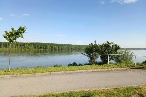 a view of a lake from the side of a road at Holiday house with a parking space Dalj, Slavonija - 22471 in Dalj