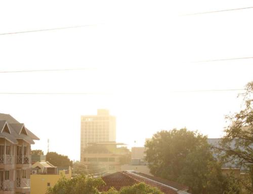 a view of a city with buildings in the background at Serenity at Kensington New Kingston in Kingston