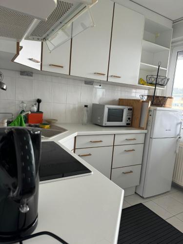 Dapur atau dapur kecil di Stylish flat close to Basel with a stunning view