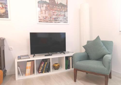 TV a/nebo společenská místnost v ubytování Secret Garden Apartment with private parking space