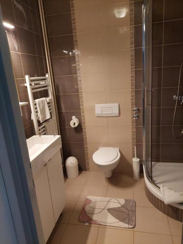 Koupelna v ubytování Apartman Aleja