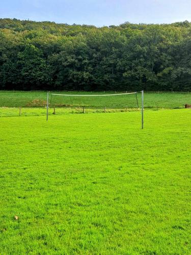 a soccer field with a net in the middle of it at La Boverie, chalet 216 in Rendeux