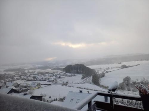 a view of a town in the snow at Ferienwohnungen Sternenhimmel WHG 1 in Medebach