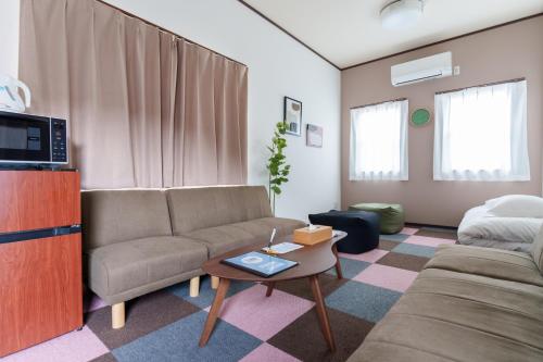 Ruang duduk di Habitacion Station MobileCottage