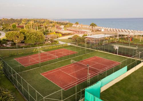 an overhead view of two tennis courts on the beach at Akra Sorgun Tui Blue Sensatori - Ultra All Inclusive in Side