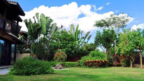 a garden with plants and trees in a yard at 西双版纳凤栖墅隐世 in Jinghong
