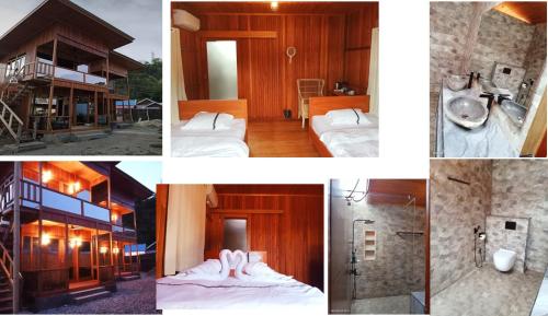哥伦打洛省Goroadventures and Dive Resort的一张酒店房间四张照片的拼贴图