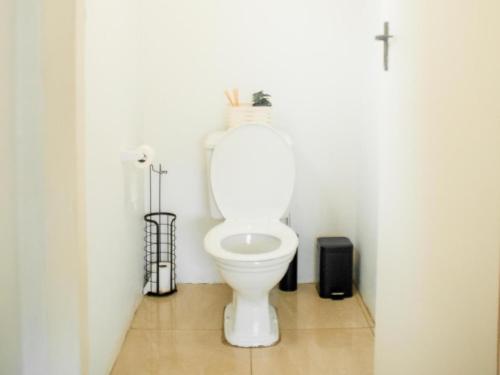 a bathroom with a white toilet in a room at Hudson Haven Bed & Breakfast in Pietermaritzburg