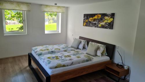 Postel nebo postele na pokoji v ubytování Ferienwohnung Stegmühle II