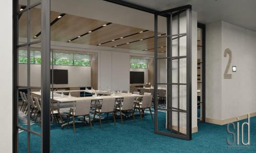 a conference room with a long table and chairs at Four Points by Sheraton King Abdulaziz Road in Riyadh