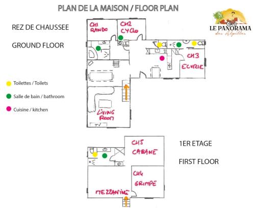 a floor plan of a house at Le Panorama des Alpilles in Aureille