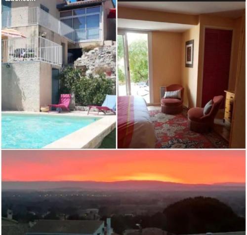 Chambre pour 2, au calme, proche du centre, avec un arrêt de bus au bas de la maison et climatisé