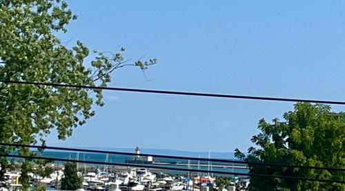 a view of a marina with a bunch of boats at The Lakeview Loft in Port Colborne