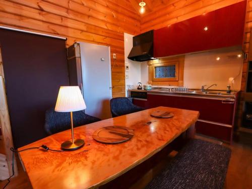Dapur atau dapur kecil di Atami Ocean View Log House with Hot spring