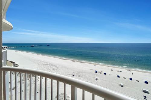 a view of the beach from a balcony at Royal Palms Unit 1205 in Gulf Shores