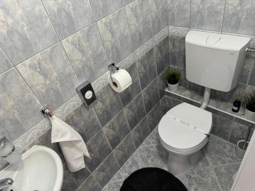 Ένα μπάνιο στο Európa Apartman