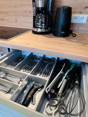Dapur atau dapur kecil di Ferienwohnung Leonie