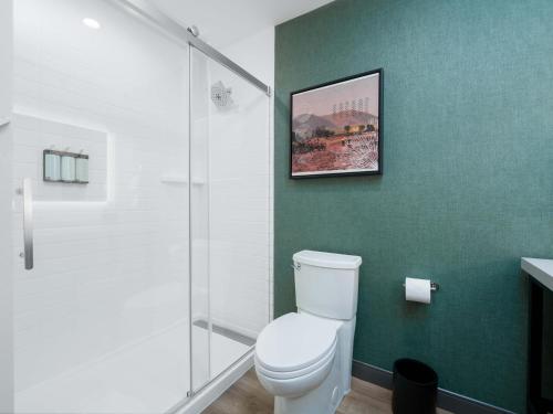 a bathroom with a white toilet and a shower at Cambria Hotel El Centro - Imperial in El Centro