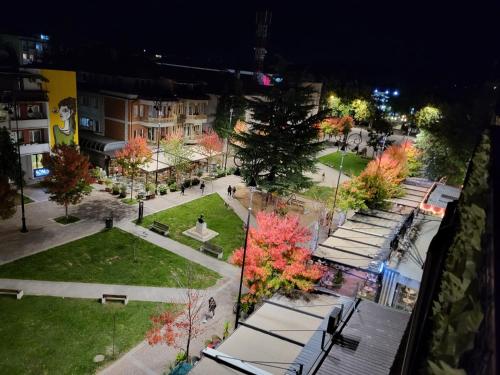 an overhead view of a park at night at Skyline Apartment 2 in Peje