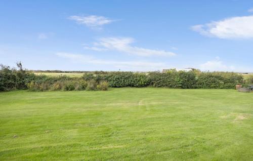 a large grassy field with a fence and trees at 4 Bedroom Gorgeous Home In Vestervig in Vestervig