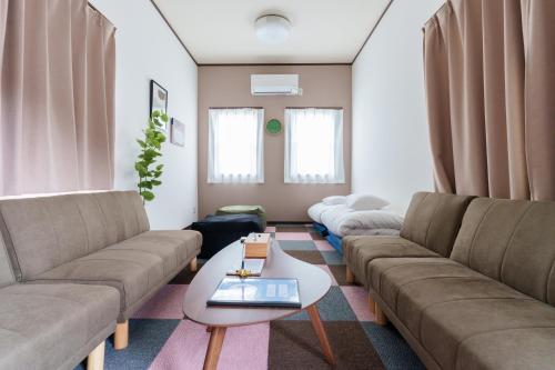 Ruang duduk di Habitacion Station MobileCottage