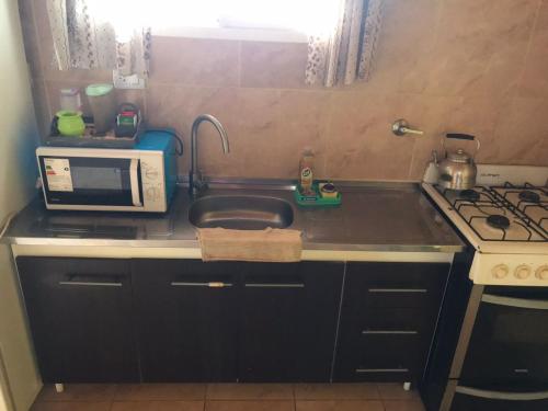Η κουζίνα ή μικρή κουζίνα στο Departamentos Peumayen Cabaña