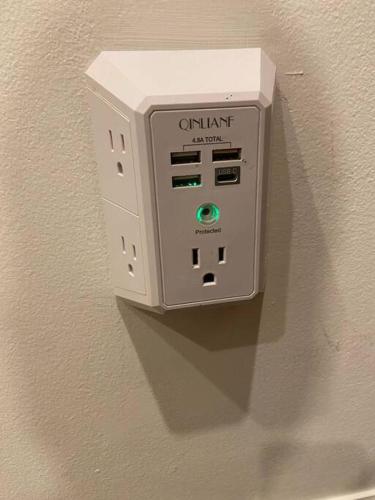 a white electrical outlet on a wall at Sleeps 5-6 Near RRG-Hot Tub-Nice Sunrise-Quiet in Beattyville