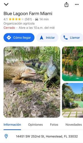 a screenshot of a cell phone with two pictures of animals at Bienvenidos a la Pequeña Selva de Legnalife in Homestead
