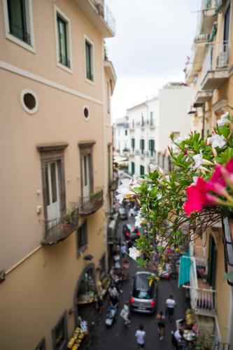 a view of a city street with buildings at ApartHotel Antica Repubblica in Amalfi center at 100mt from the sea in Amalfi