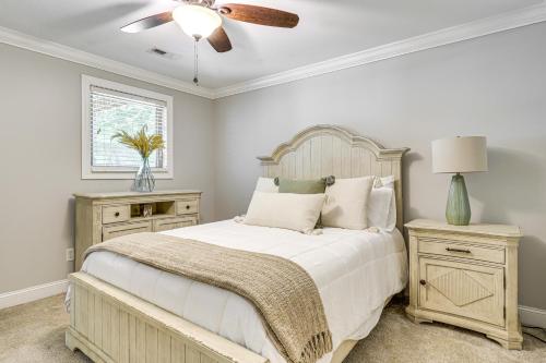 a bedroom with a bed and a ceiling fan at Chattanooga House with Grill 12 Mi to Downtown! in Chattanooga