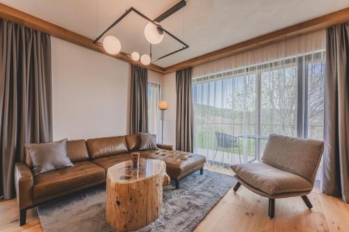 Ruang duduk di Luxusní apartmán Jánské Lázně