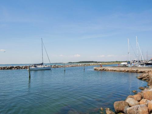 a group of boats are docked in a harbor at Apartment Borre VIII in Borre