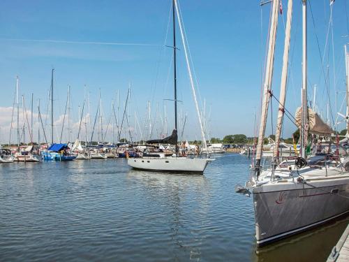 a group of boats docked in a harbor at Apartment Borre VIII in Borre