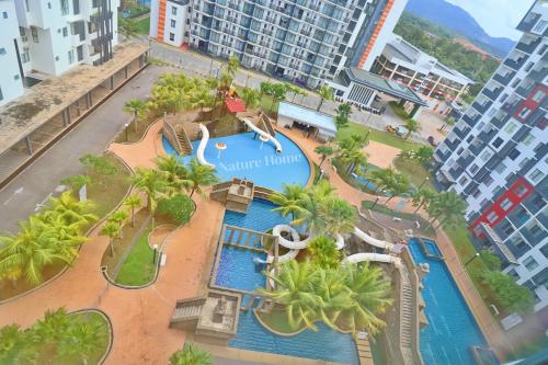 an aerial view of a water park at a resort at Nature Home - Swiss Garden Resort Residences in Kuantan