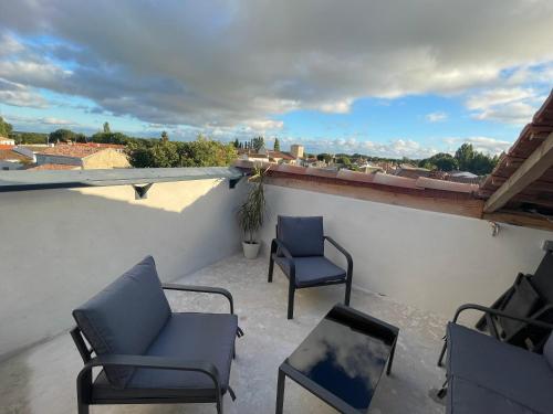 Μπαλκόνι ή βεράντα στο Gîte 2 terrasses - 4 Pers - Plus Lit d'appoint-Draps et Serviettes Optionnels non prévu dans le prix affiché