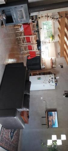 an overhead view of a living room with a table at La chacha in Colonia Chapadmalal