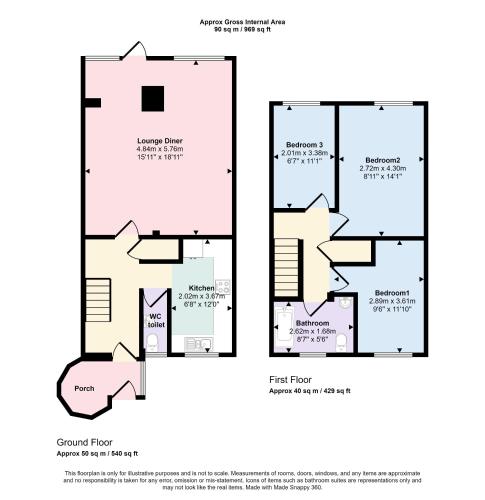 a floor plan of a house at Monmouth House Aylesbury Premier Quality Accommodation For Larger Families Contractors And Professionals Sleeps Up to 6 Guests in Buckinghamshire