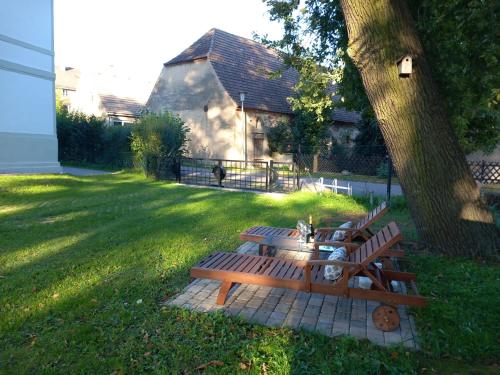 Zahrada ubytování Ferienwohnung Gutshaus Klitzschen