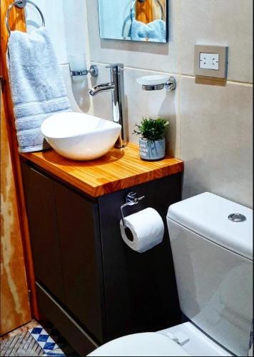 a bathroom with a sink and a toilet at your-space in El Calafate