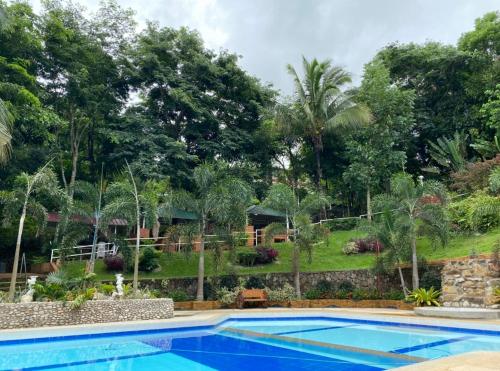 a resort with a swimming pool and trees at One Antonio in Tanay