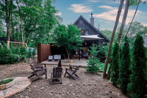 Jardín al aire libre en SAUNA FOREST CABIN 軽井沢 御代田 B棟 mori-asobi