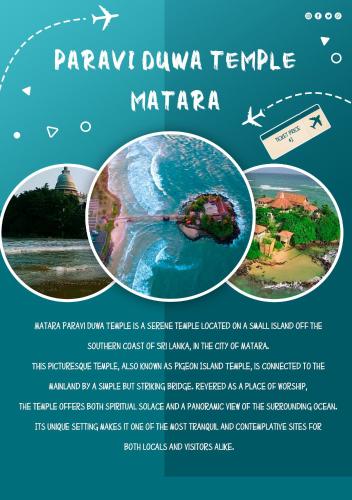 a flyer for a tour of parraparkven temple marra at Hanguk Villa Mirissa in Mirissa