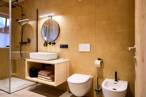 Bilik mandi di Kurblhof Natur Hotel Appartements