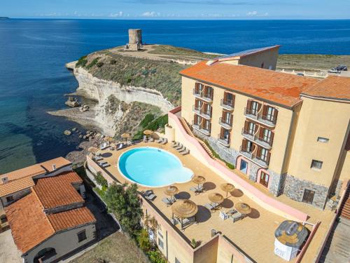 an aerial view of a hotel and the ocean at Felix Hotels - Hotel La Baja in Santa Caterina
