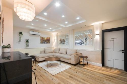 Χώρος καθιστικού στο Hunters Cove Apartment