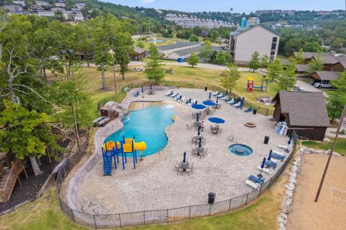 an aerial view of a large water park at Worth the Wake in Branson