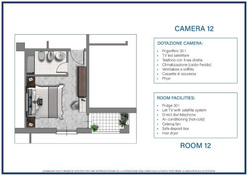 a diagram of a floor plan of aominium at Hotel Al Capo in Varigotti