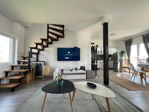 TV a/nebo společenská místnost v ubytování River House Zizi