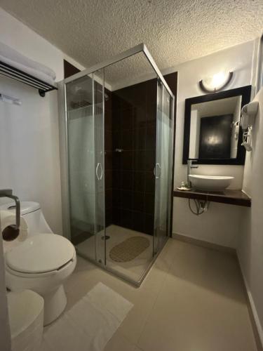 Koupelna v ubytování Choco's Hotel