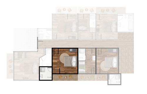 a floor plan of a house at Luna Studios Zillertal in Hippach